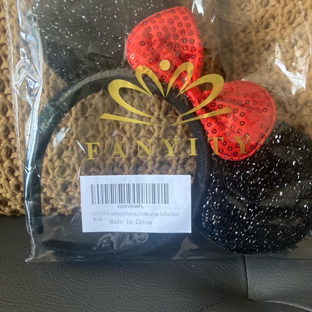 Black and Red Glitter Headband